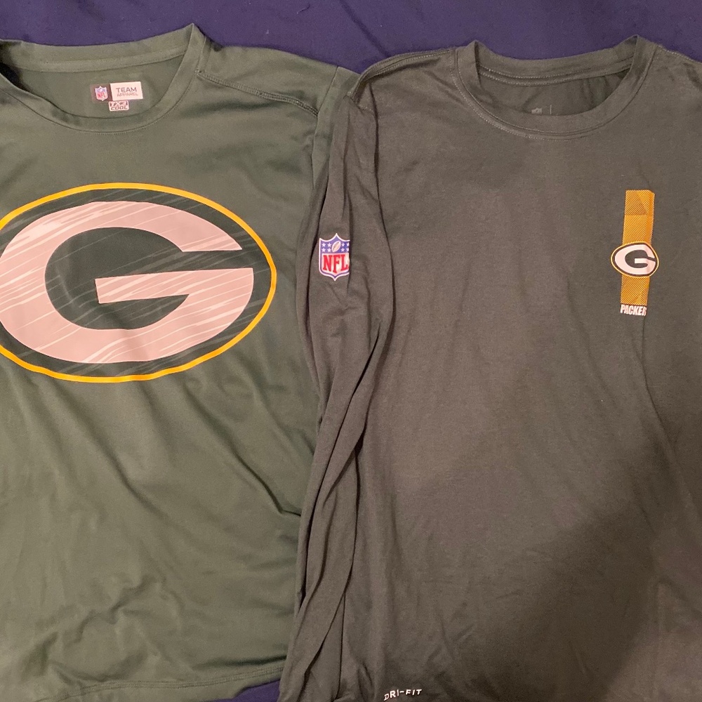 Green Bay Packers Adult Small shirts. (2 total). Like new. $20
